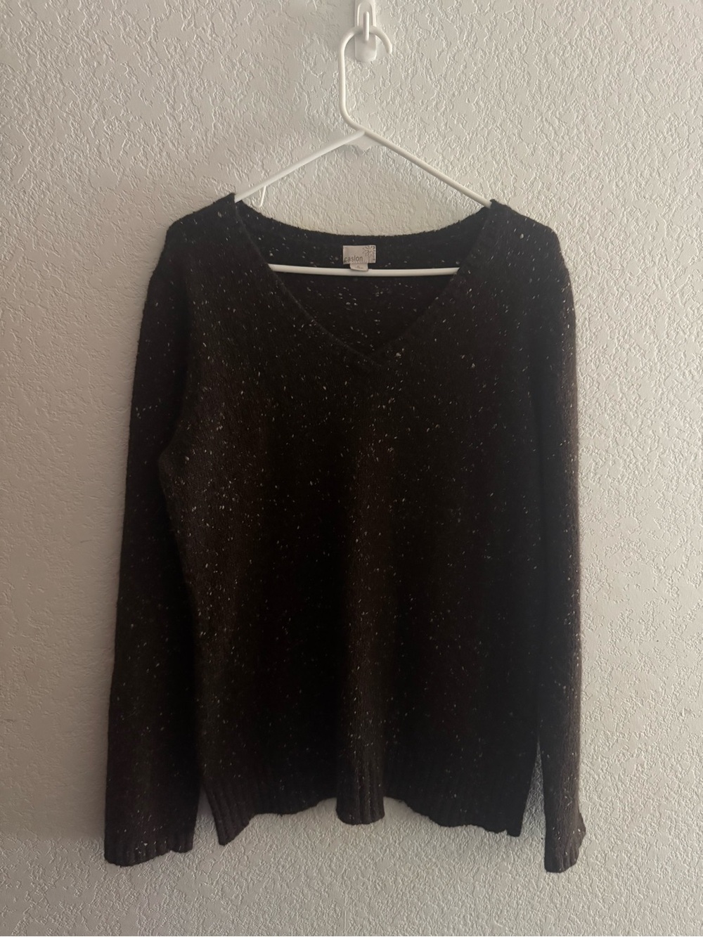 Caslon Black Speckled V-Neck Sweater